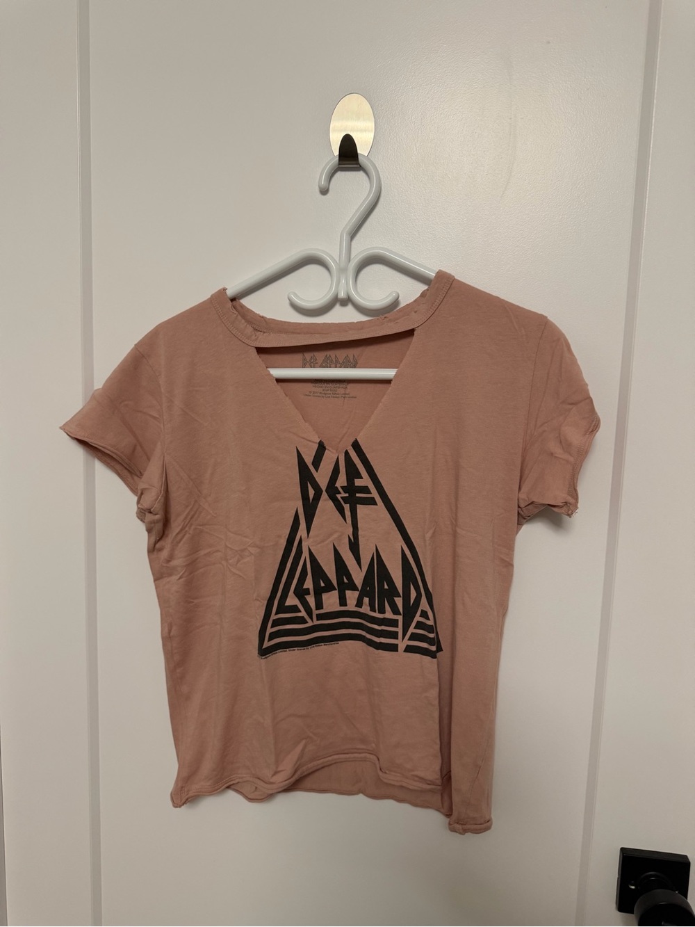 American Eagle Outfitters V-Neck Band Tee in Dusty Rose